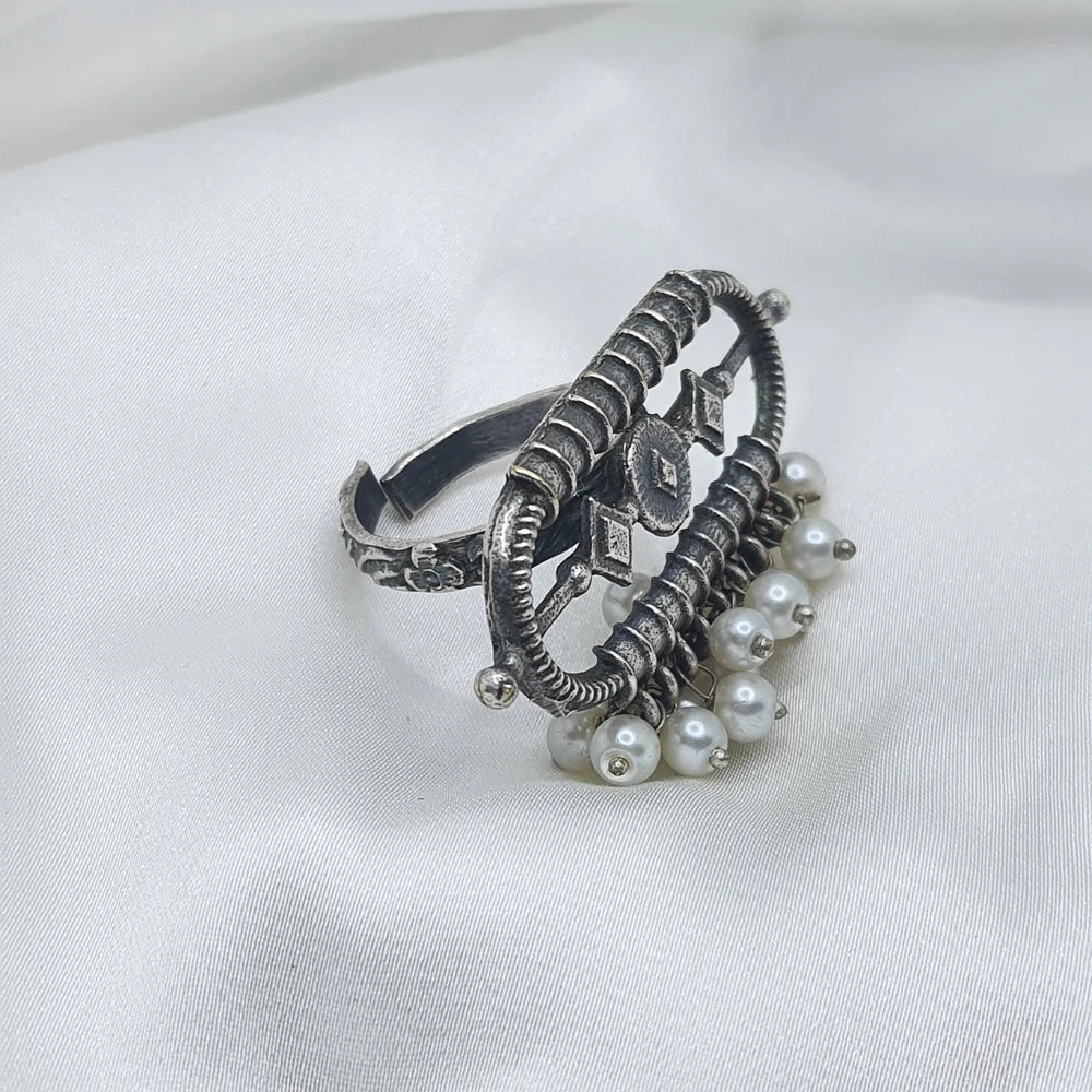 Mouni Silver Plated Adjustable Ring