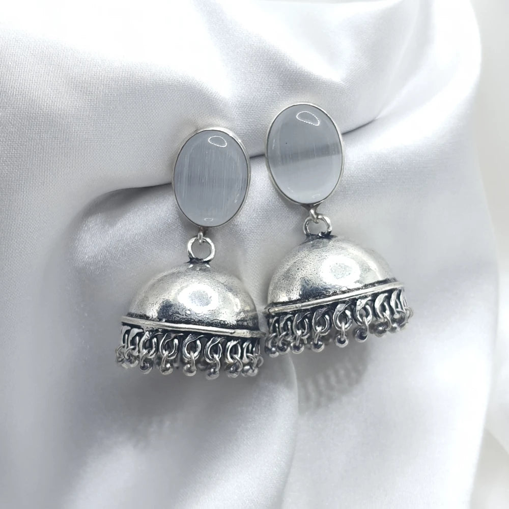 Deetya silver Jhumka