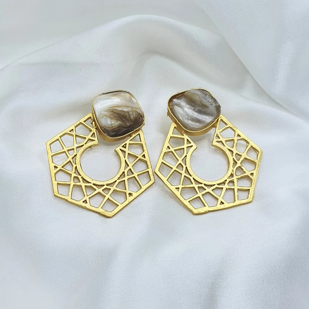 Nihira Gold plated earrings