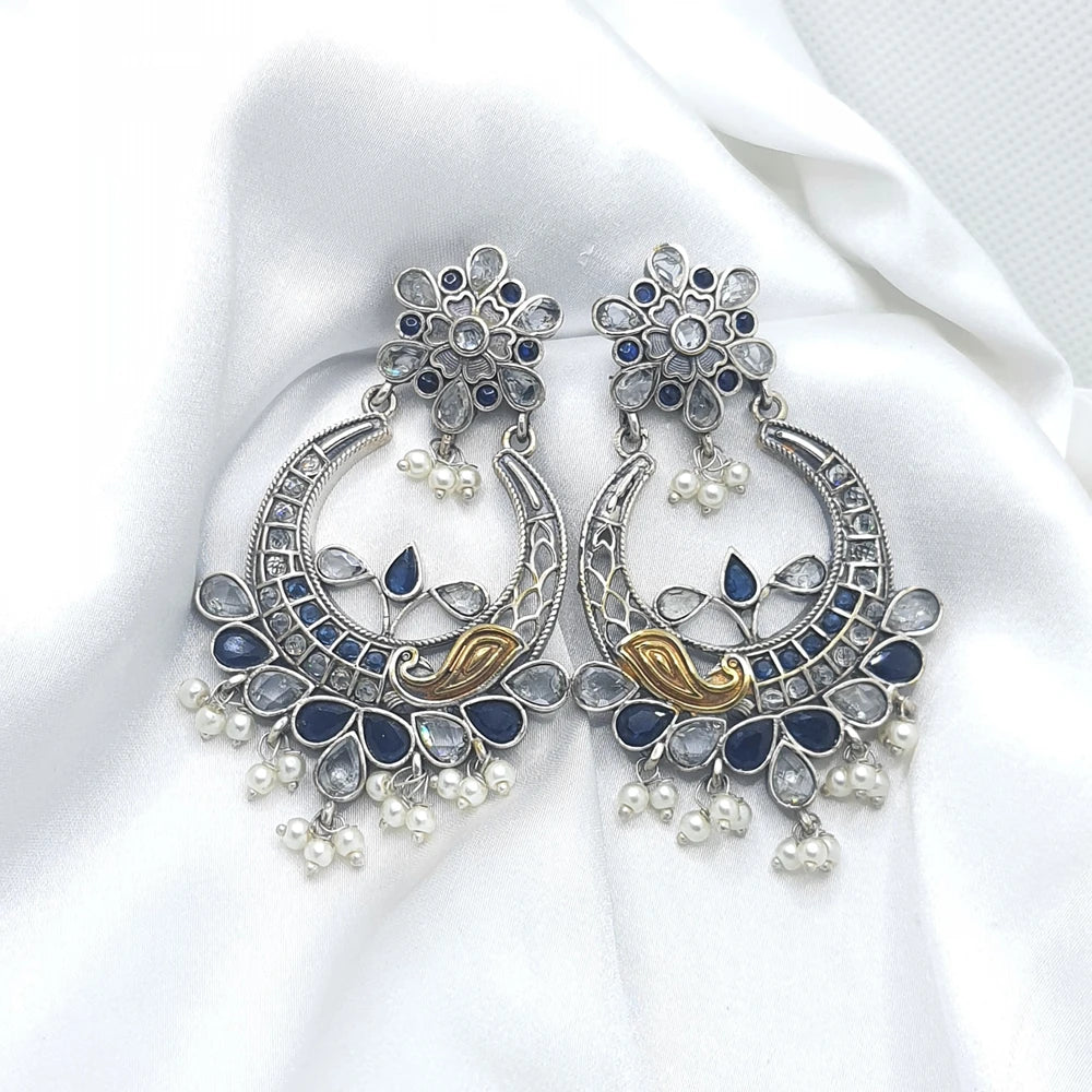 Tanishi Dual tone 92.5 Silver Plated Earrings