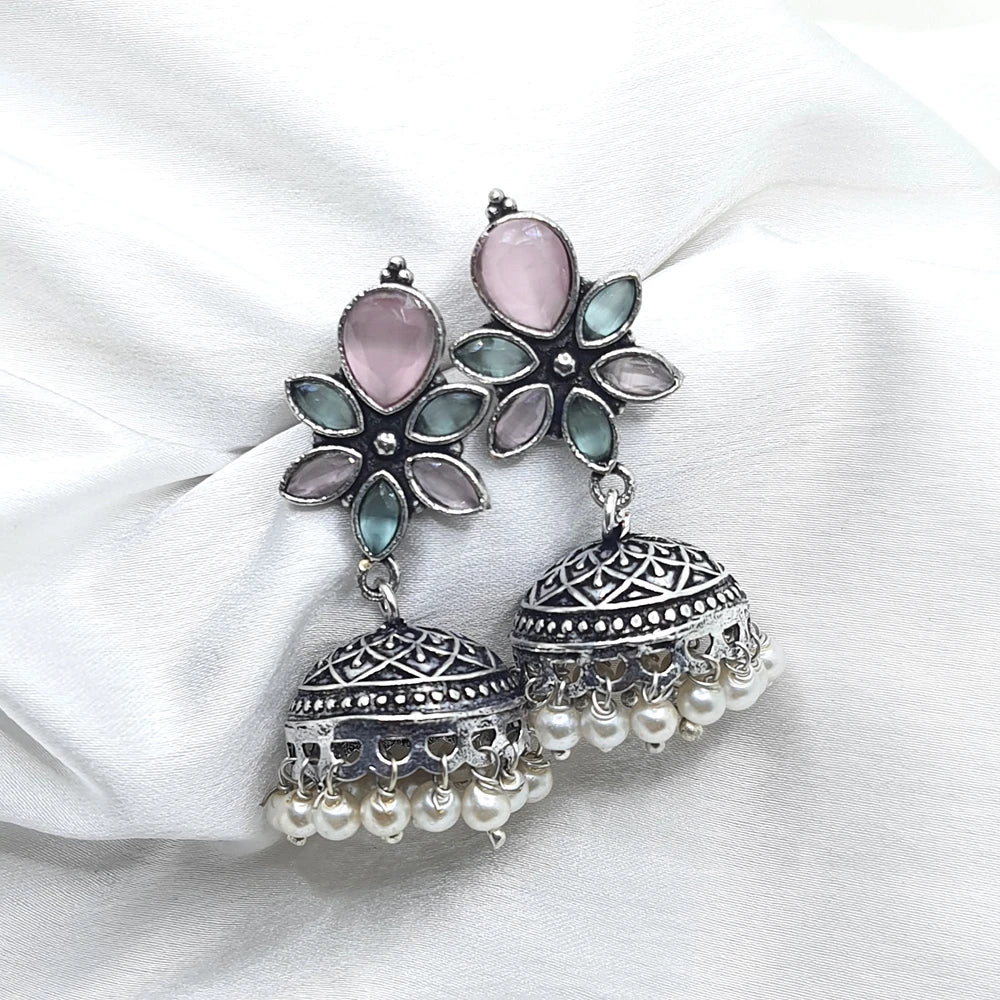 Ridika silver plated jhumka Earring