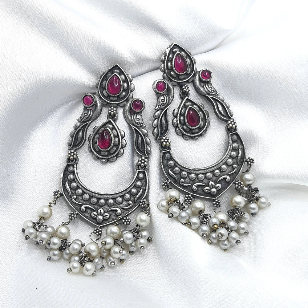 Rajisha silver plated brass earrings