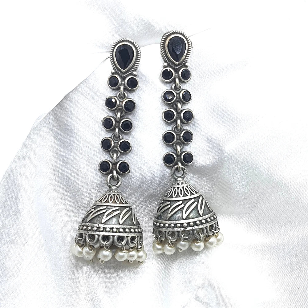 Jeenal silver plated Jhumki