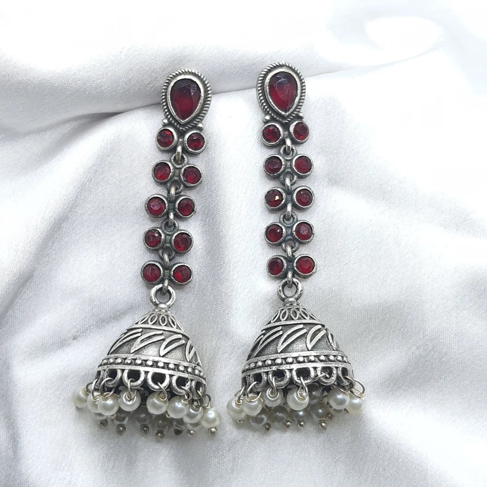 Jeenal silver plated Jhumki