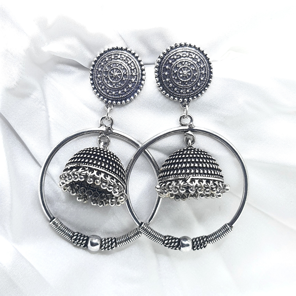 Shloka silver plated Jhumka