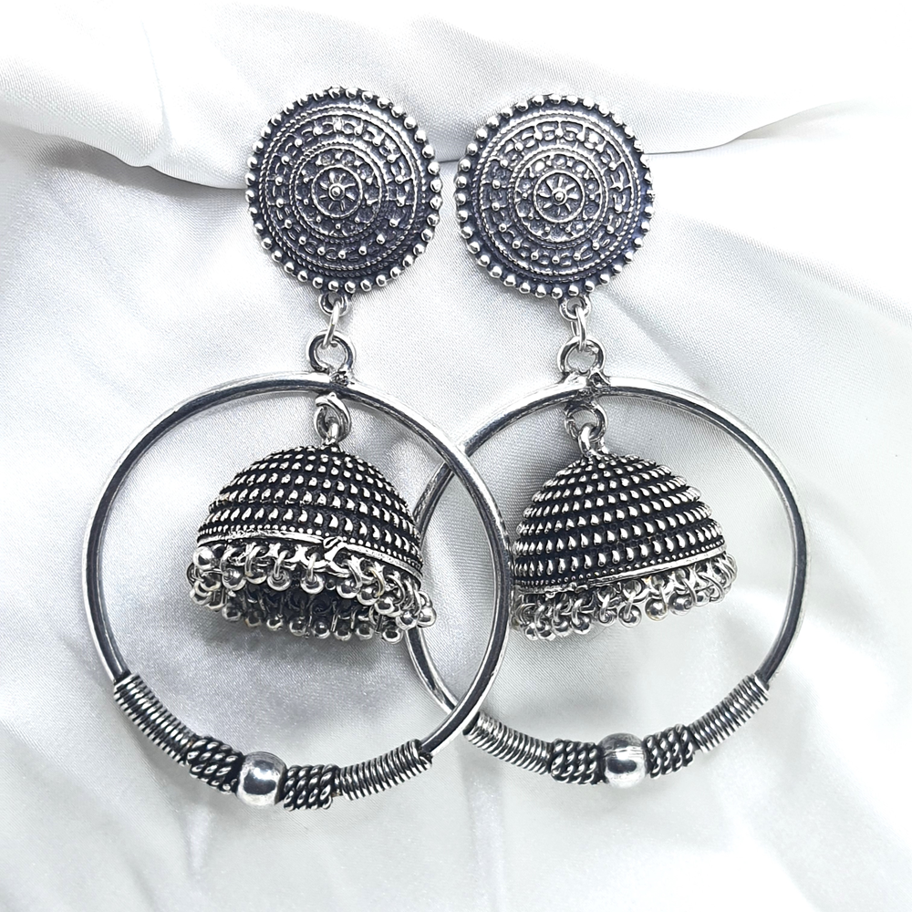 Shloka silver plated Jhumka