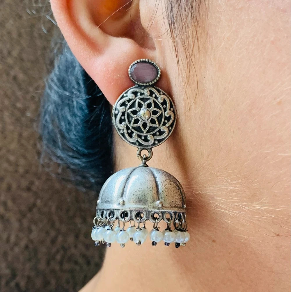 Krupa silver plated Jhumka