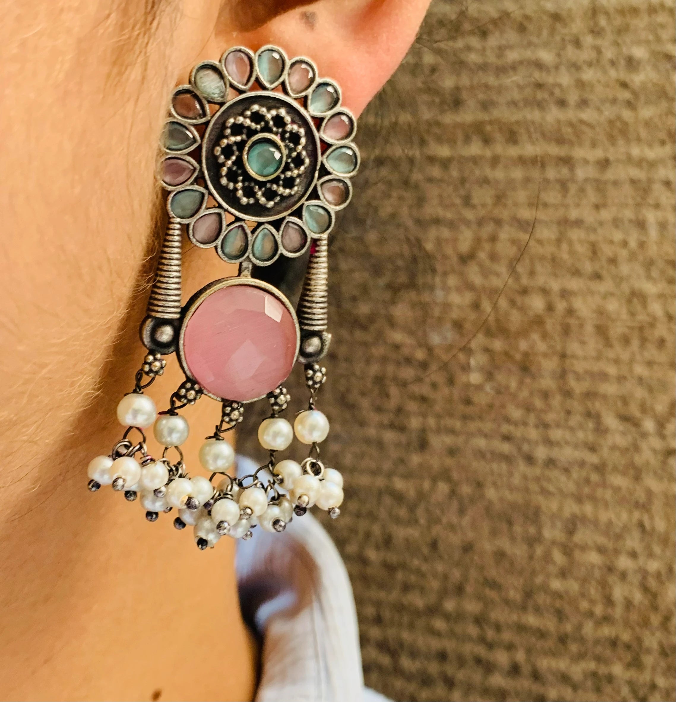 Kayra German Silver earring
