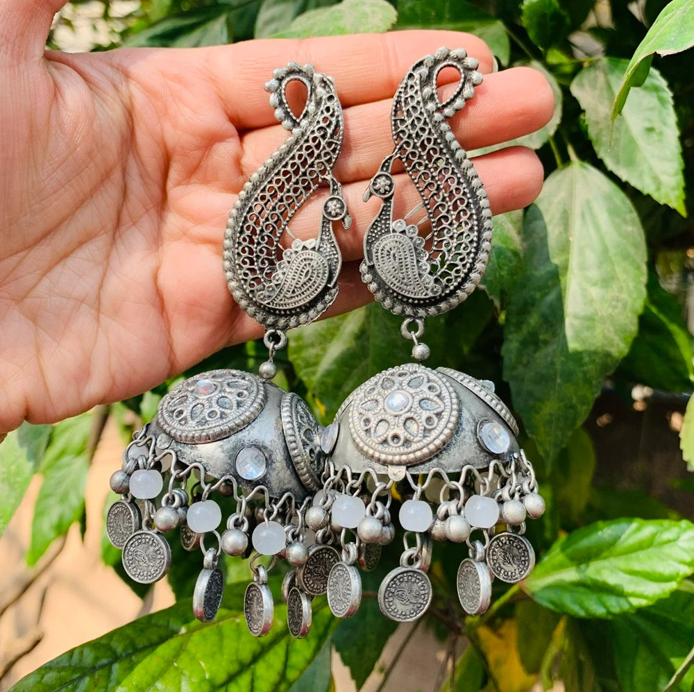 Abeer Oxidised Jhumka