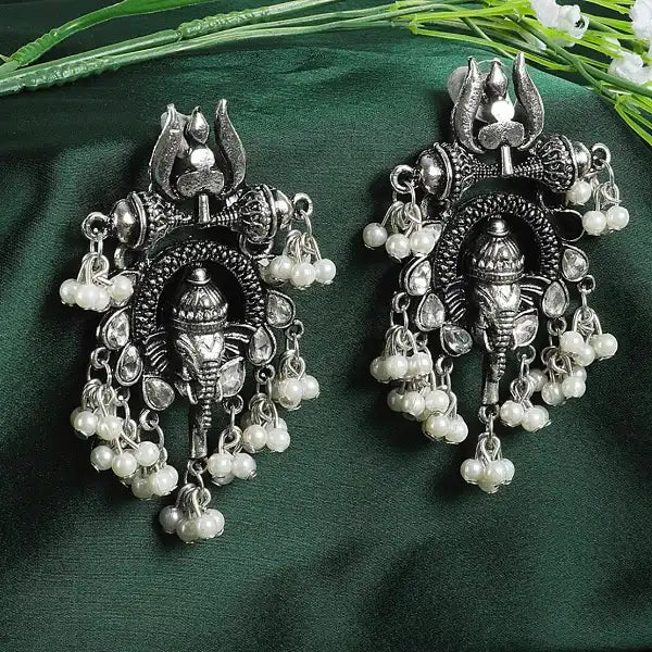 Ganesha Silver Plated earrings