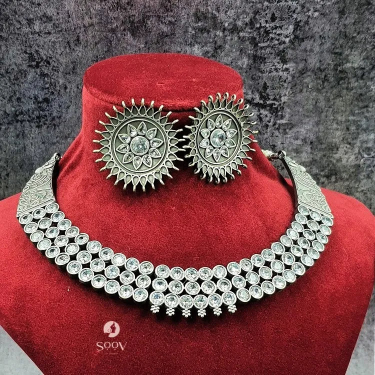 Idaya 92.5 Silver Plated Necklace Set