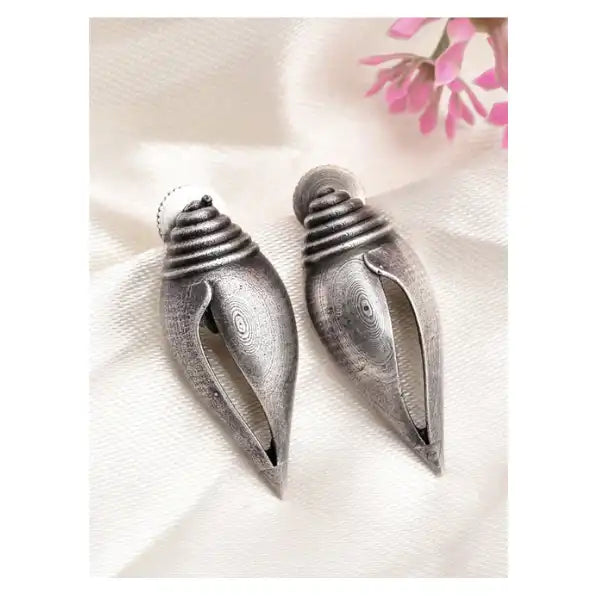 Shankh silver Plated Earrings