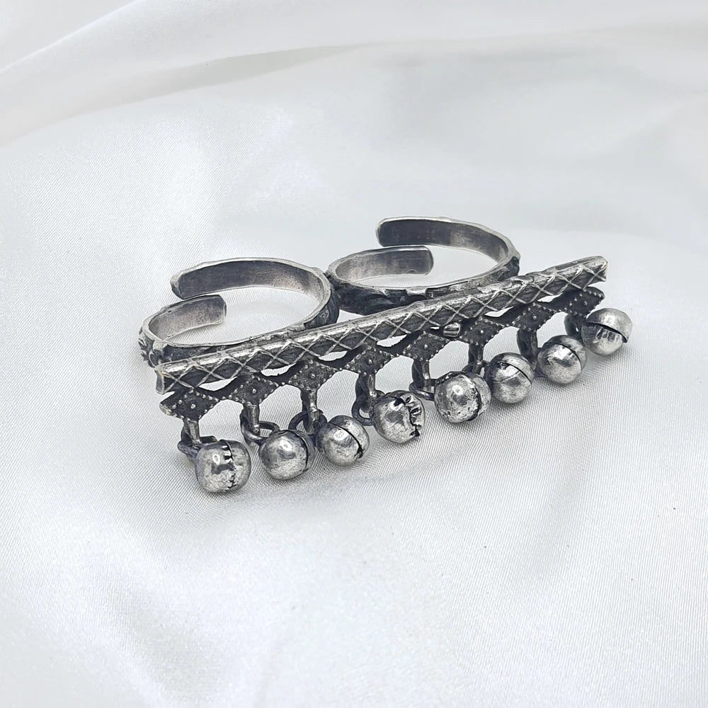 Riyanshi Silver Plated Adjustable Ring