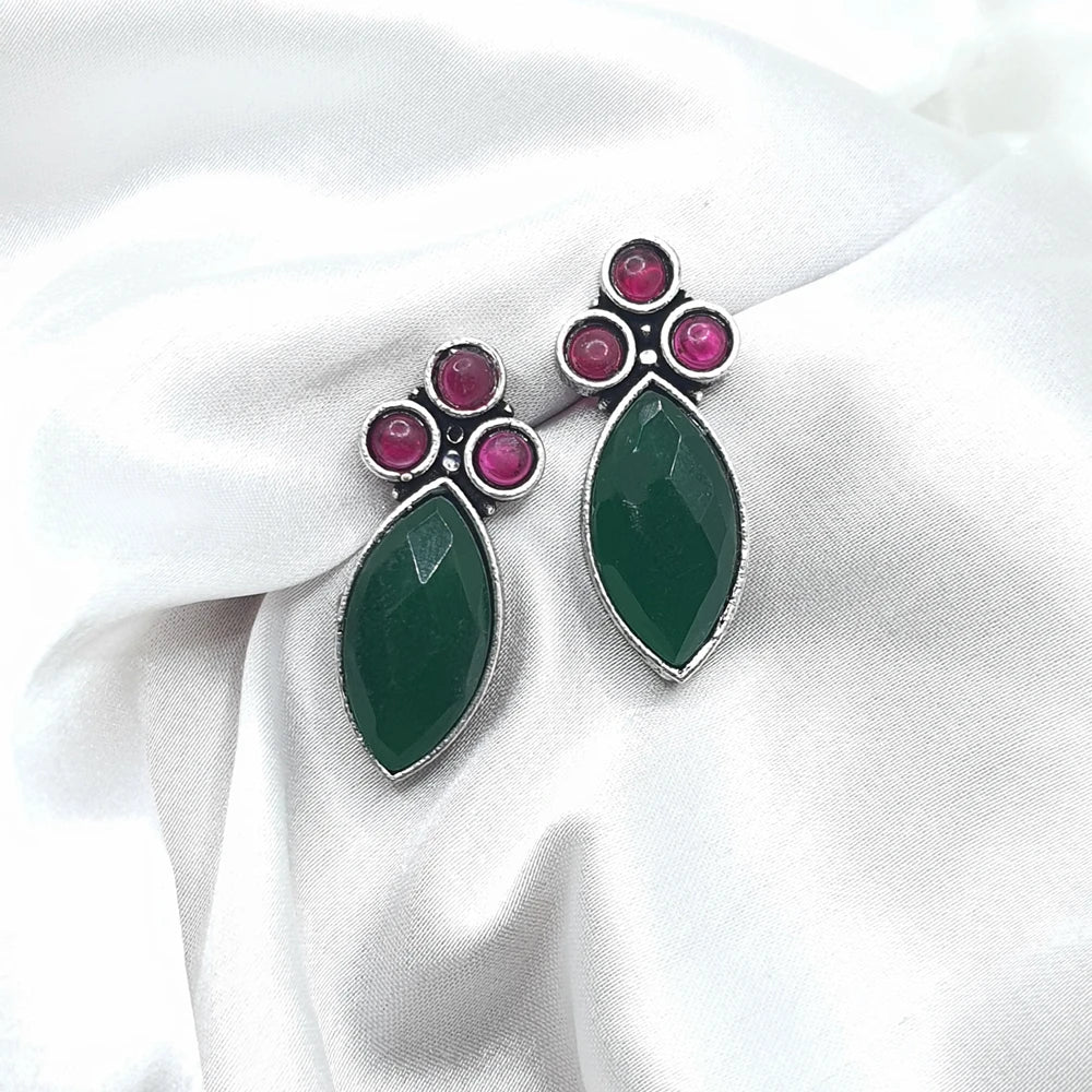 Pravya German silver plated earrings