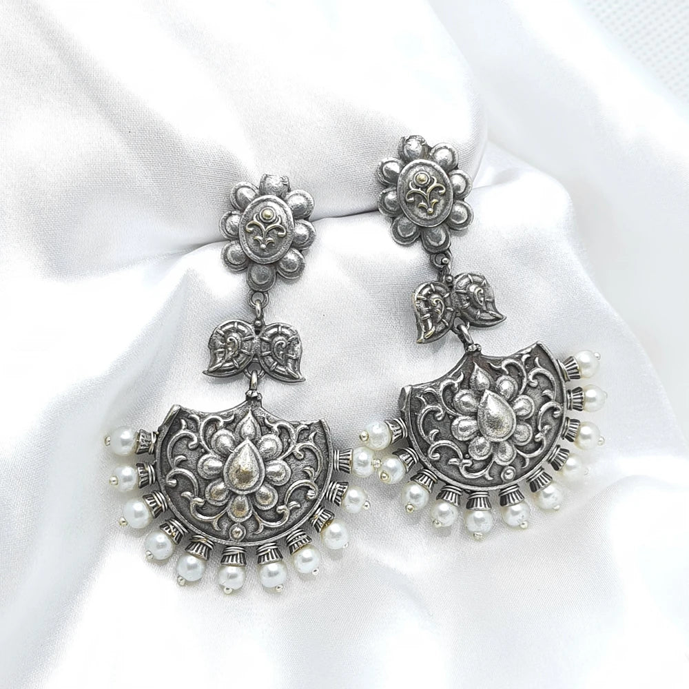 Trishika silver plated earrings