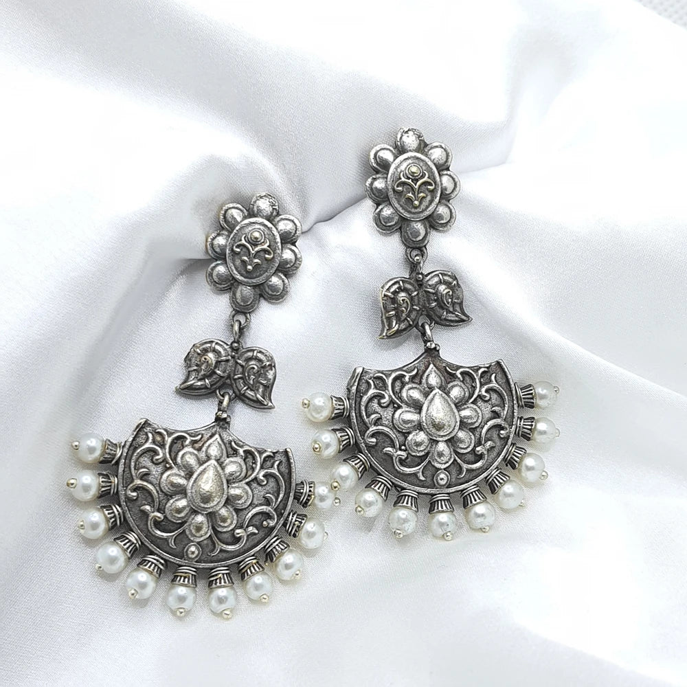 Trishika silver plated earrings
