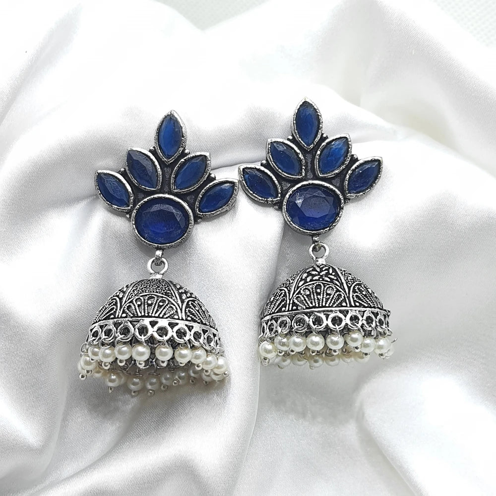 Parinita German Silver Jhumka