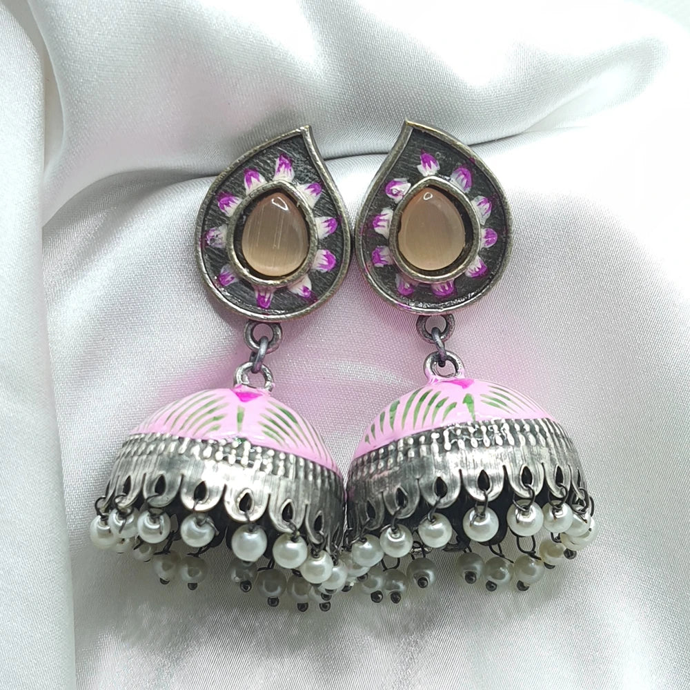 Jisha Silver Plated Jhumka