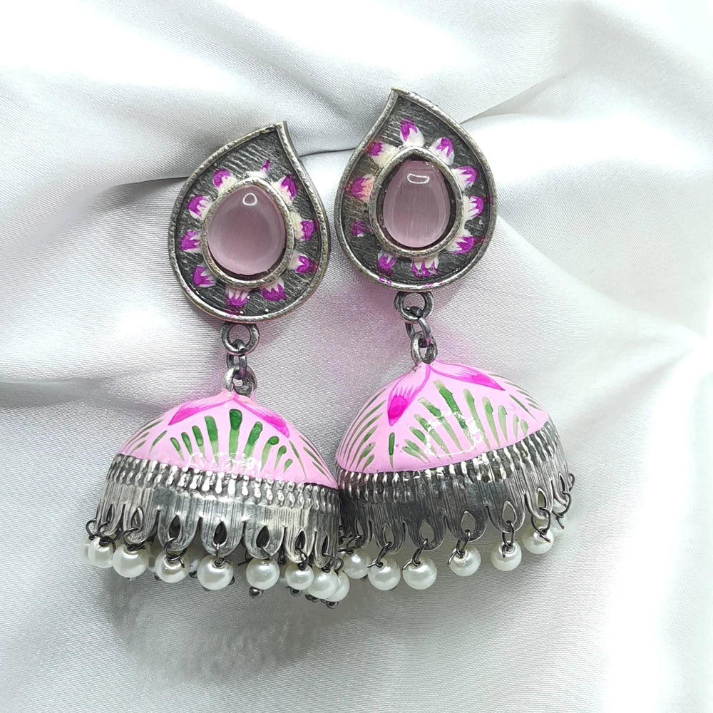 Jisha Silver Plated Jhumka