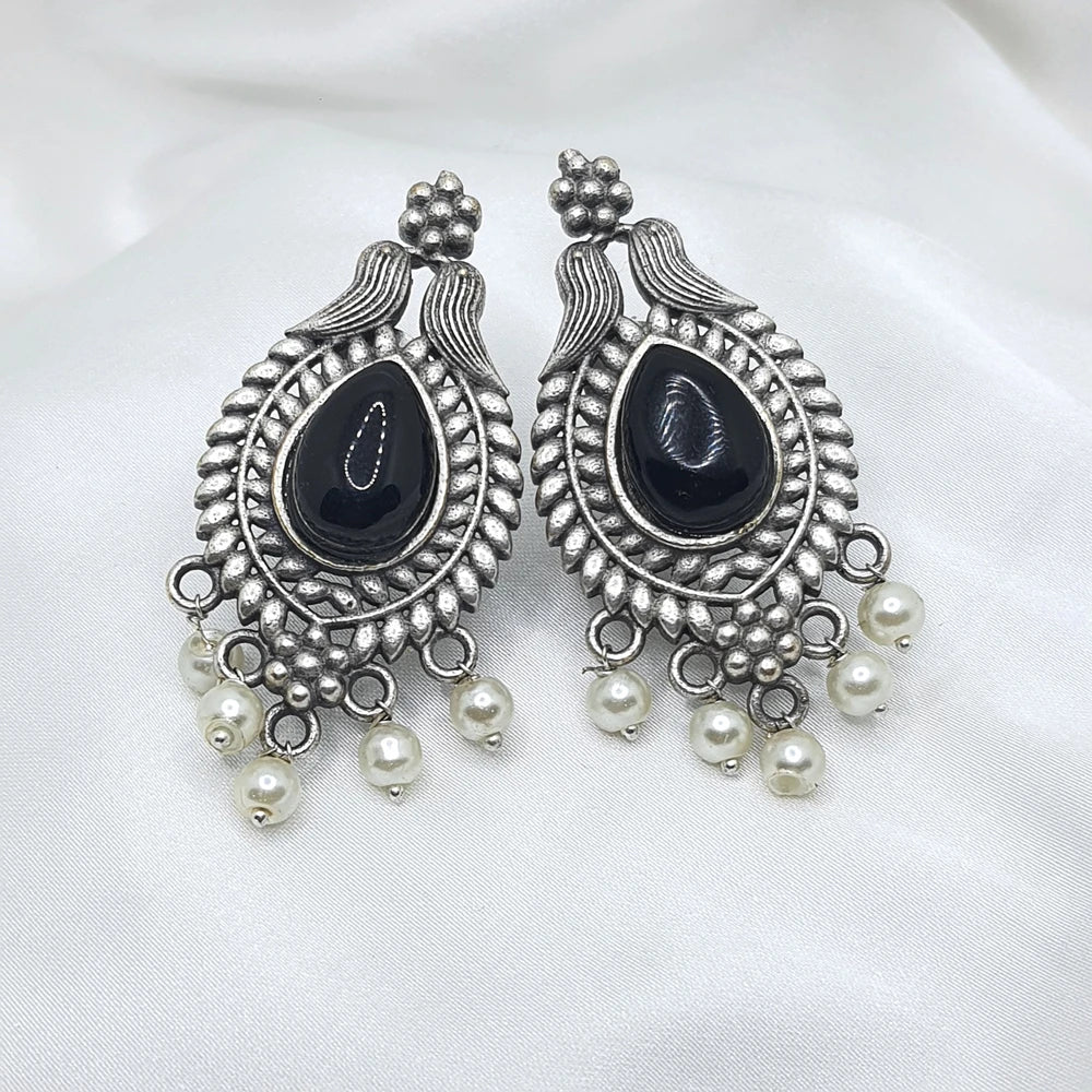 Aaradhya silver plated earring