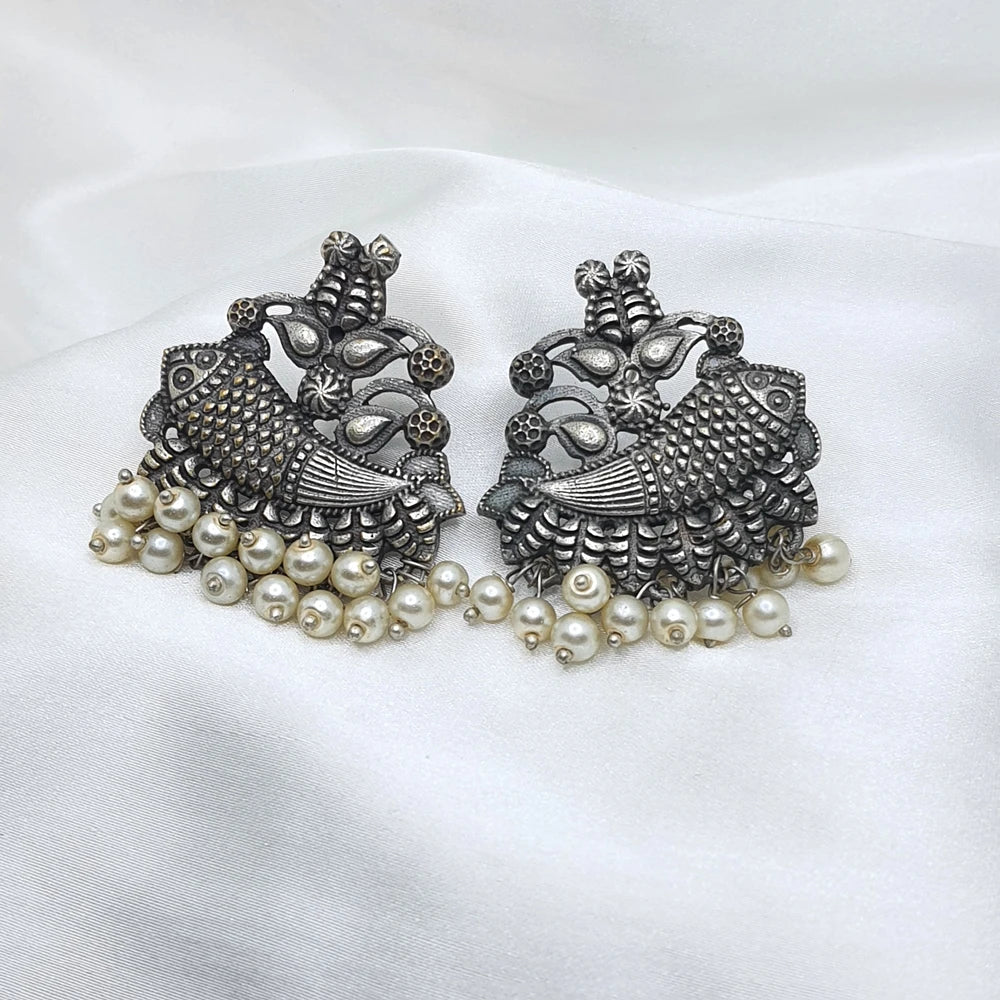 Mrinalini German silver earrings