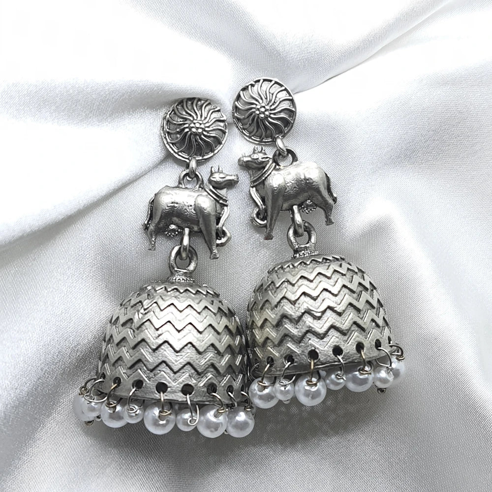 Pallavit silver plated earring