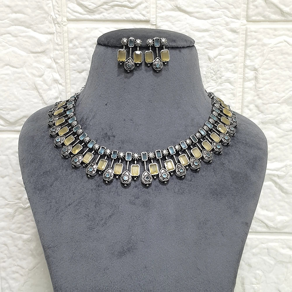 Niharika Silver necklace set