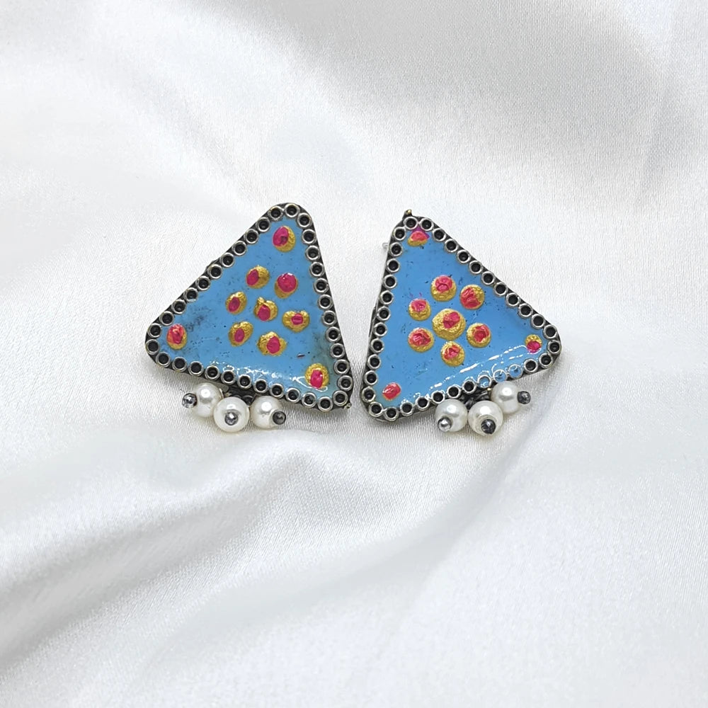Vidika hand painted silver plated Earring