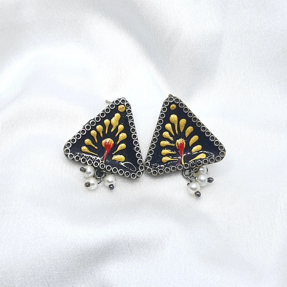 Vidika hand painted silver plated Earring