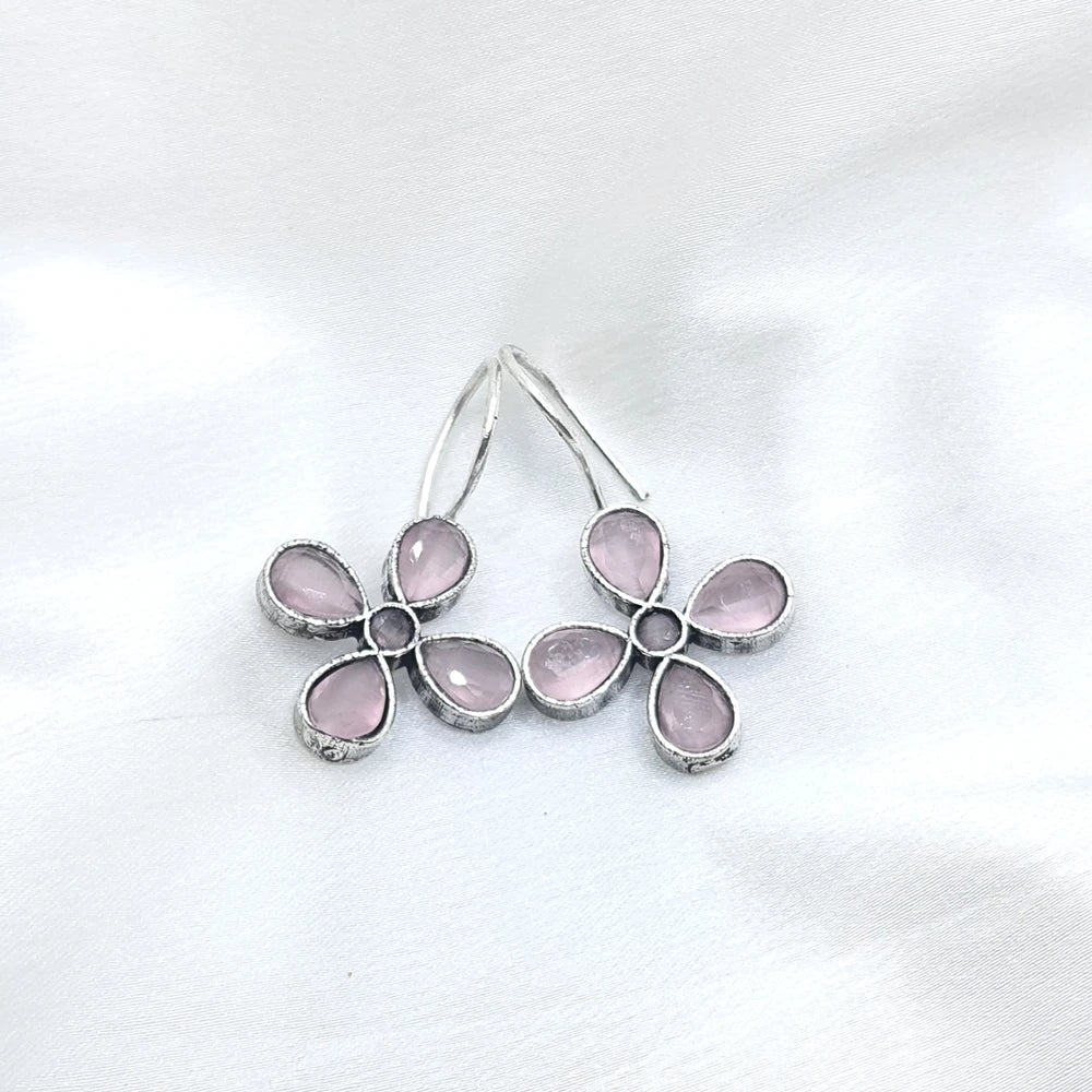 Yashmita Silver Plated Floral Earrings