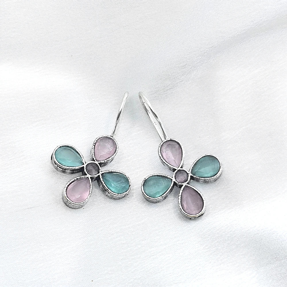 Yashmita Silver Plated Floral Earrings