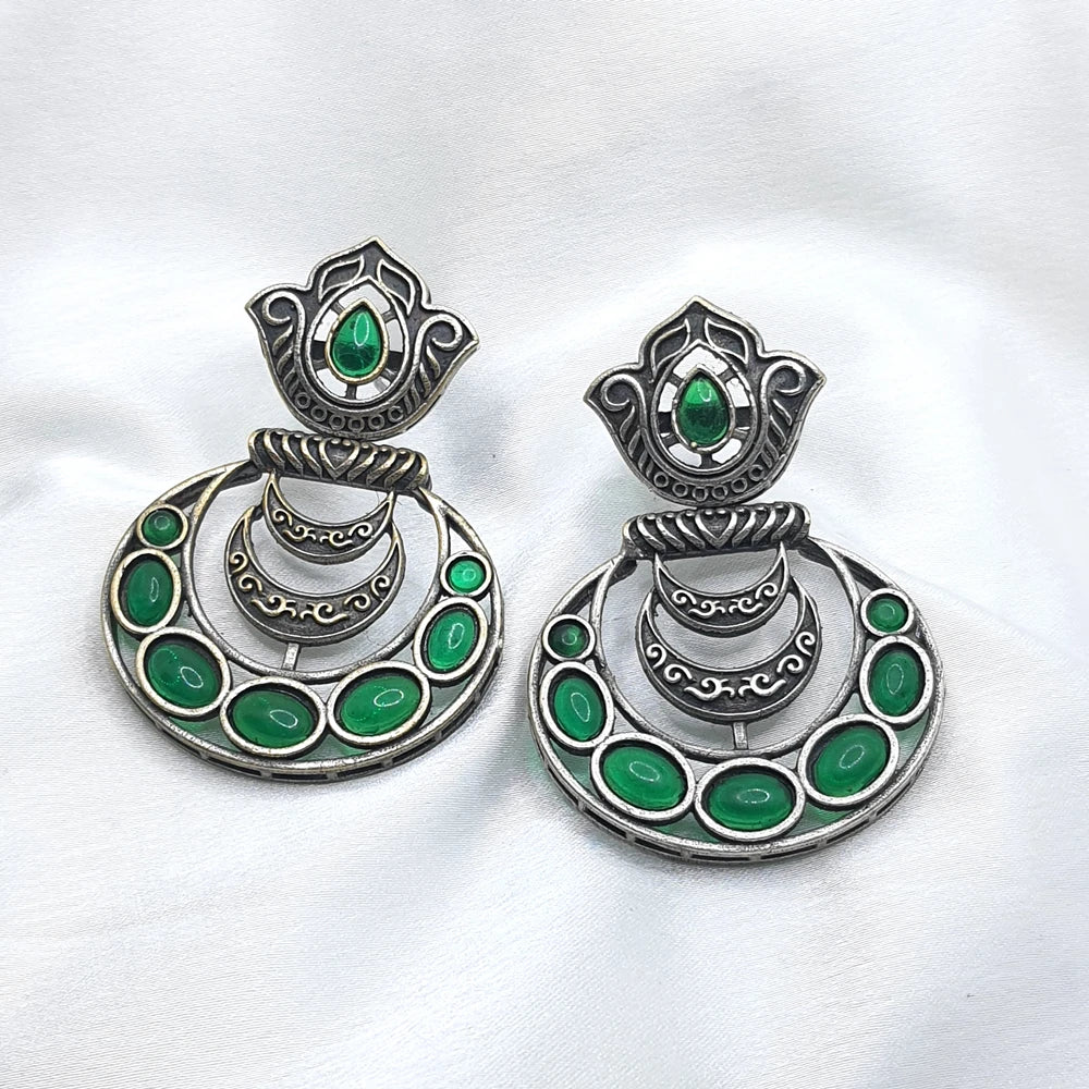 Aaratrika silver plated monalisa Earrings