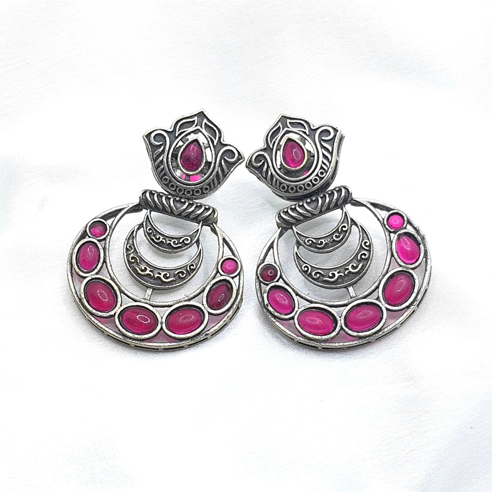 Aaratrika silver plated monalisa Earrings