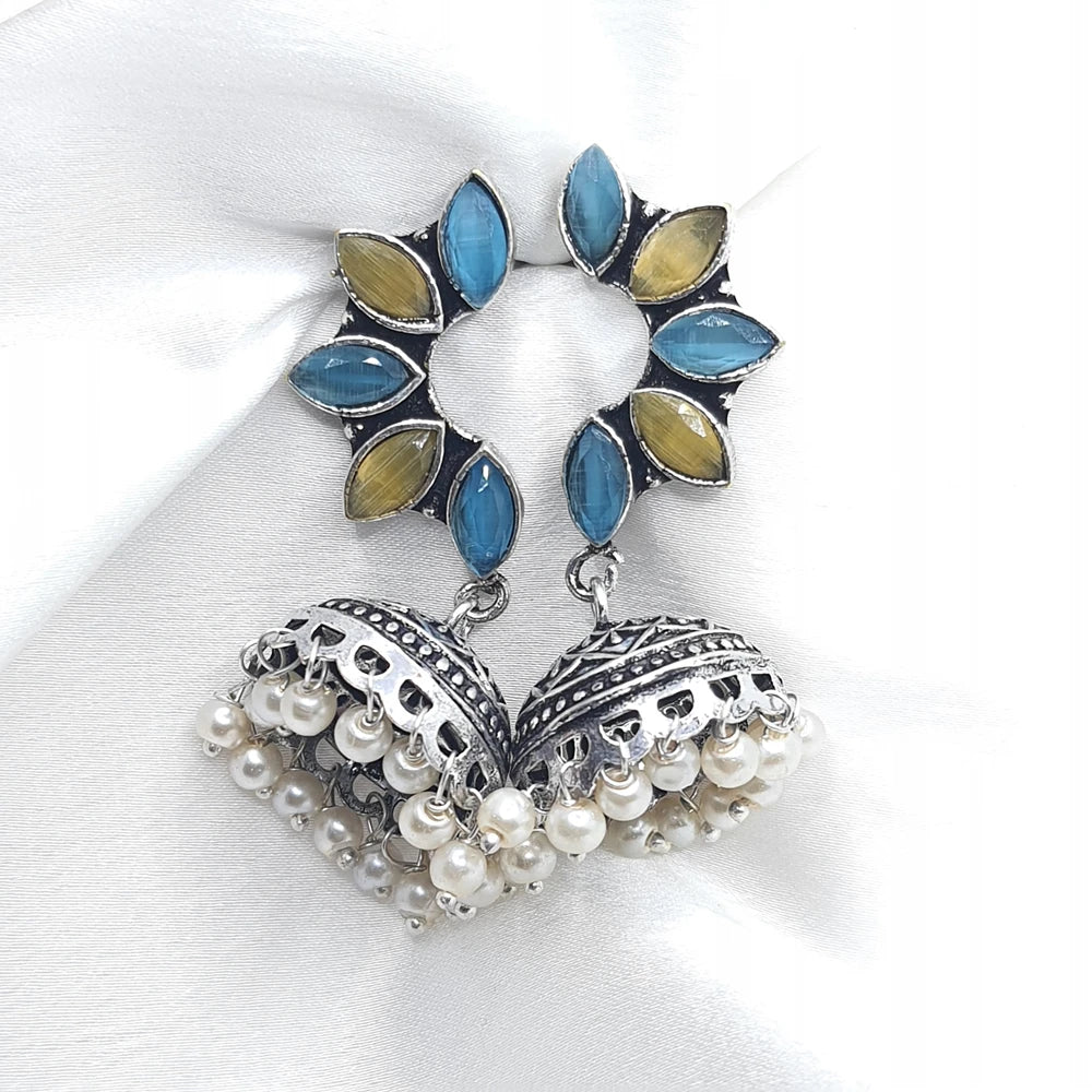 Manishika German Silver Plated jhumki