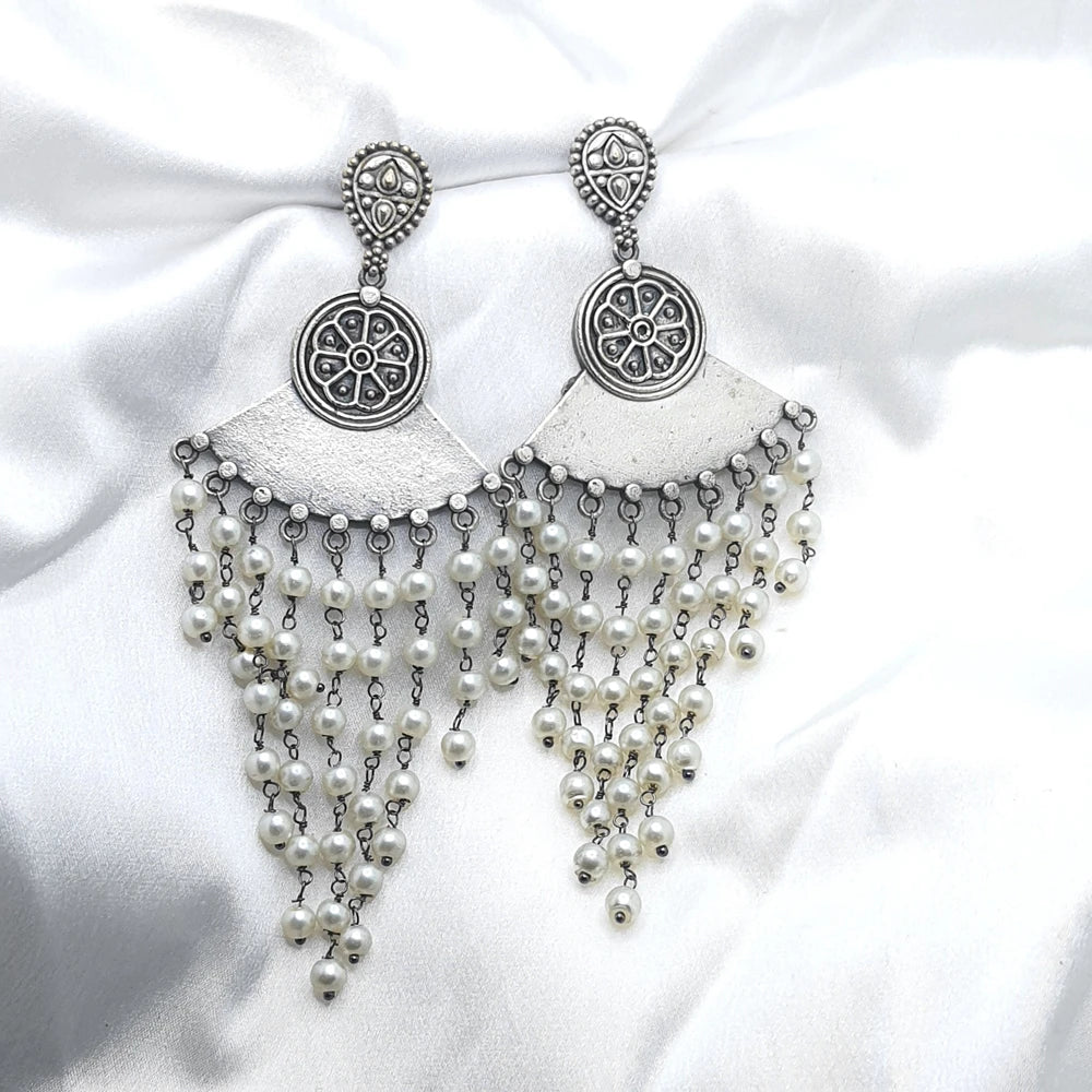 Annika Silver Plated Pearl Earrings
