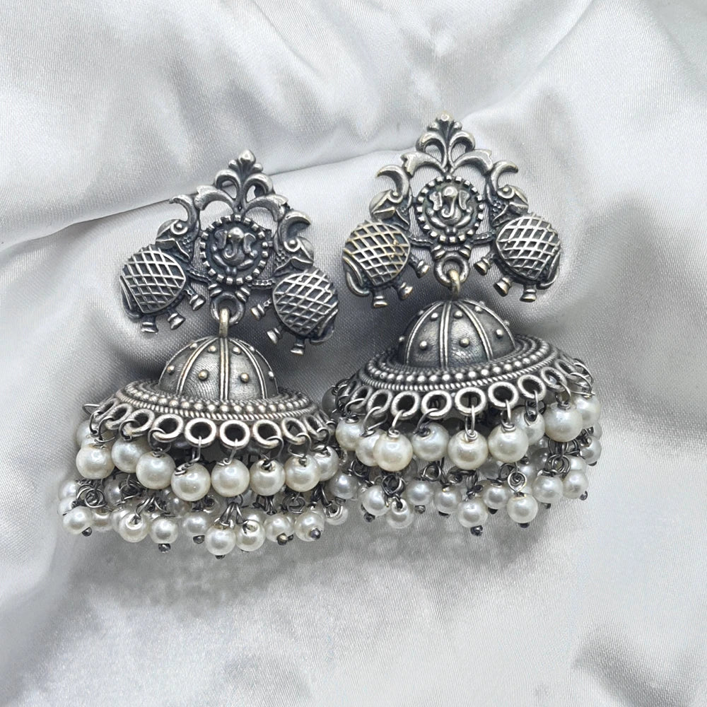 Malini Silver Plated Jhumka