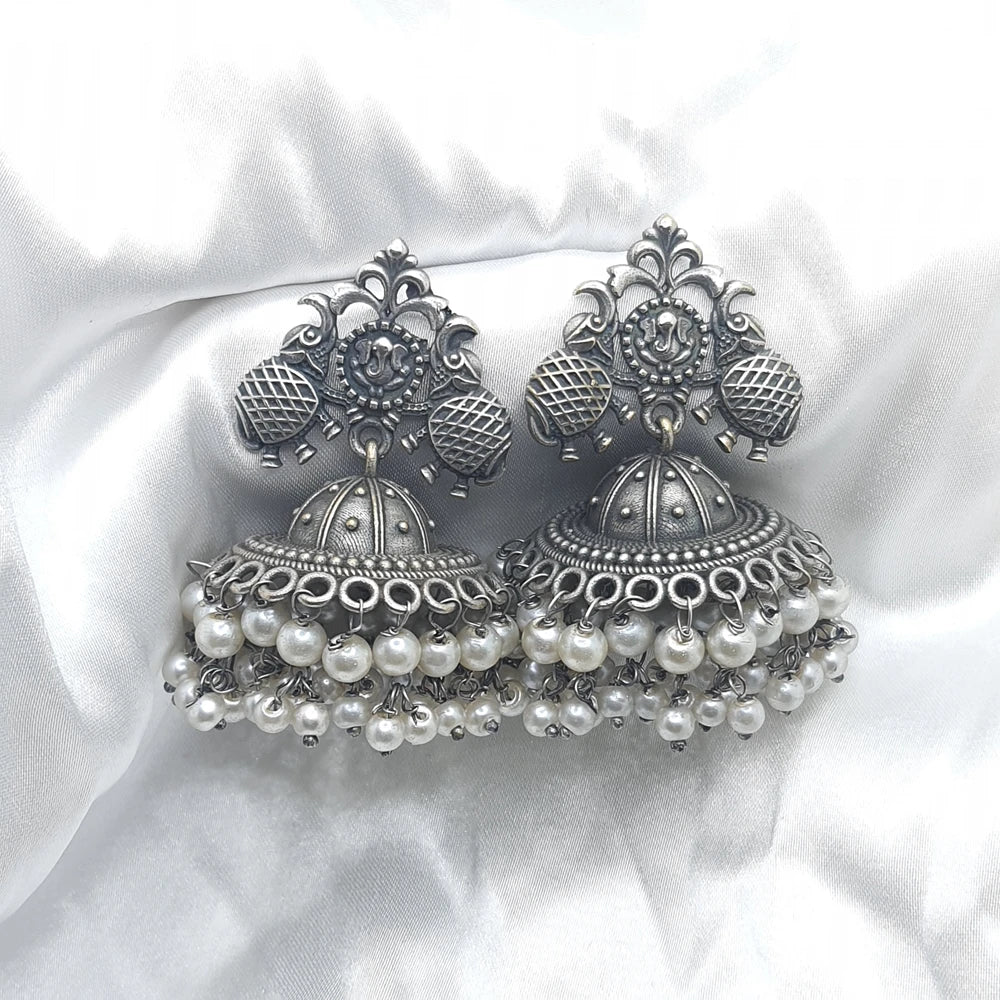 Malini Silver Plated Jhumka