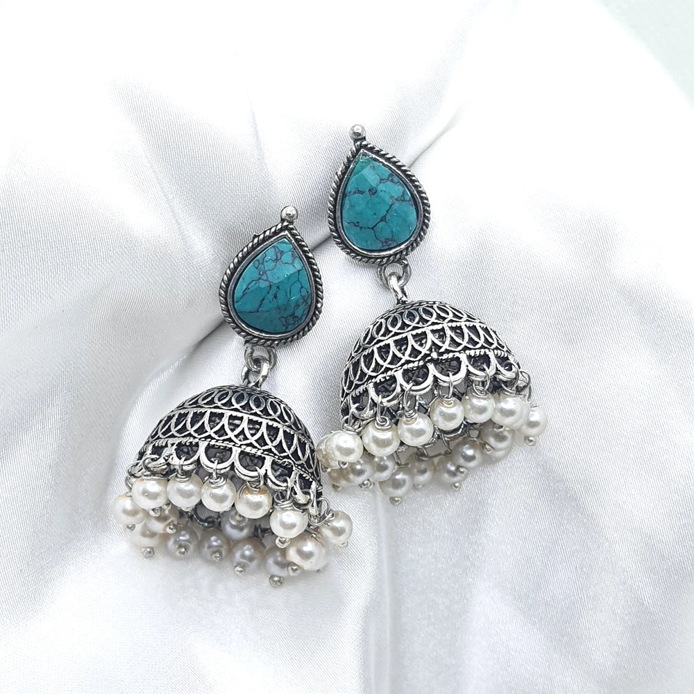 Kavya Silver Plated jhumka