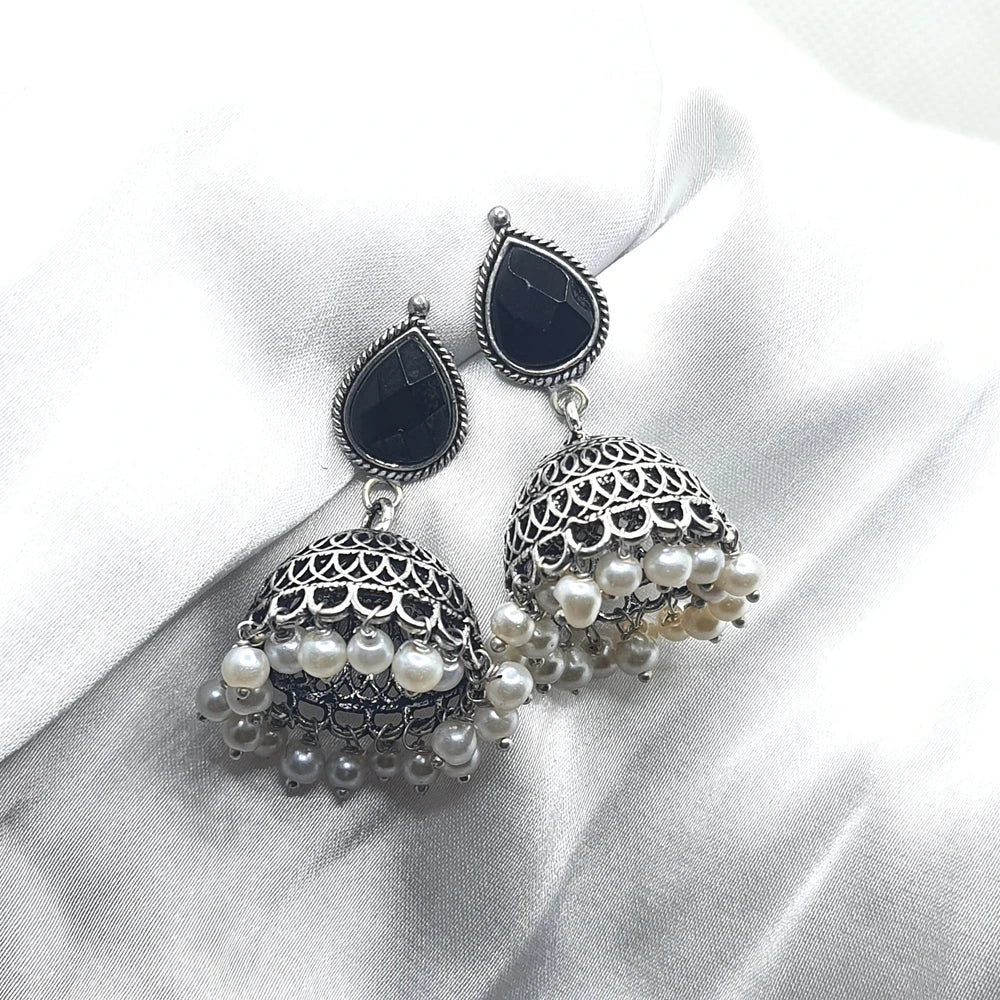 Kavya German silver jhumka