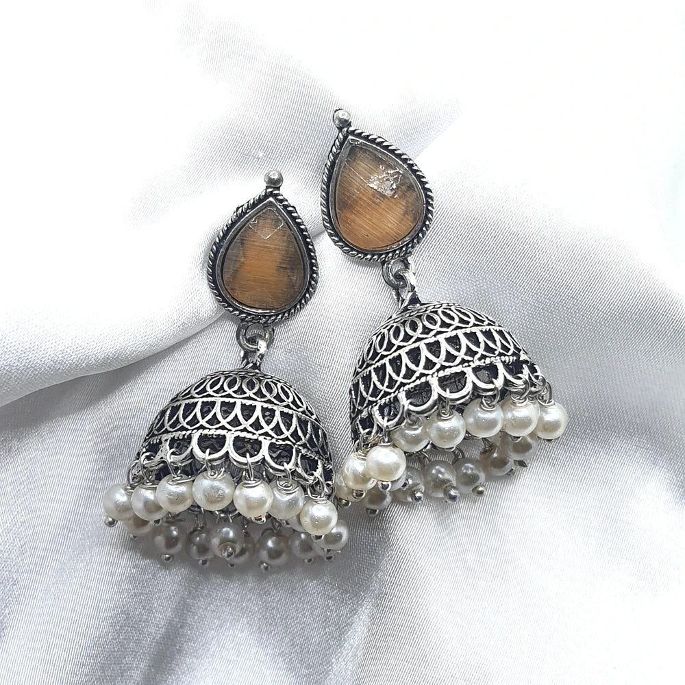 Kavya German silver jhumka