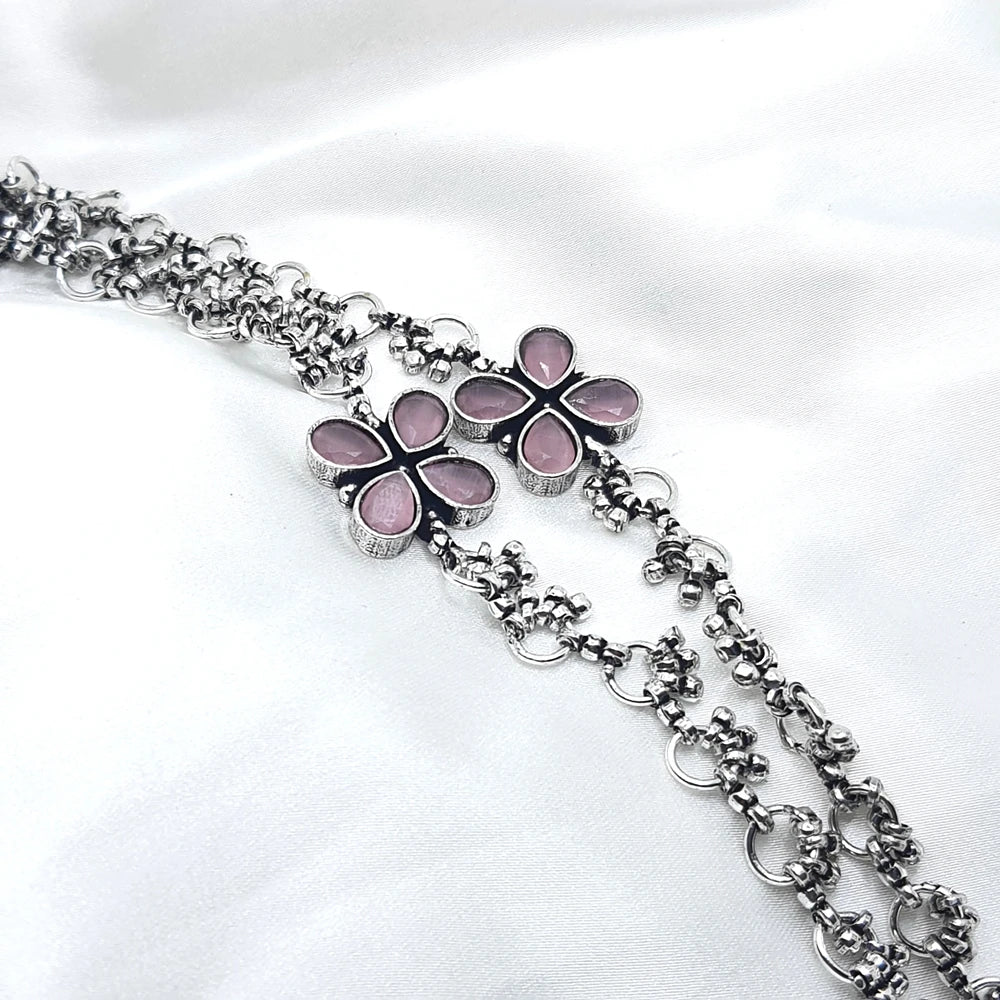 Fatheha German silver Bracelet cum anklet