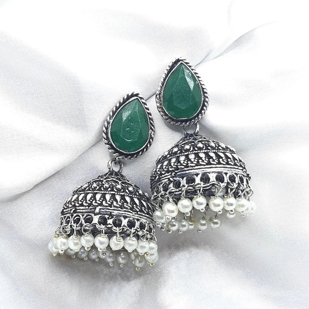 Pankhuri German Silver Jhumka