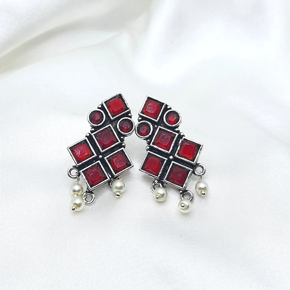 Nihira Silver plated earrings