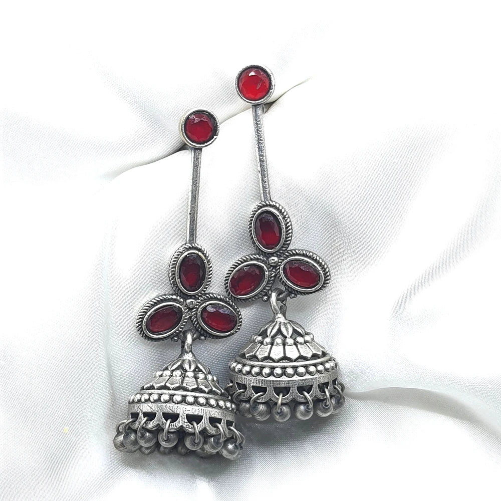 Asmaira Silver Plated Jhumka