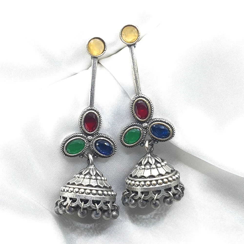 Asmaira Silver Plated Jhumka