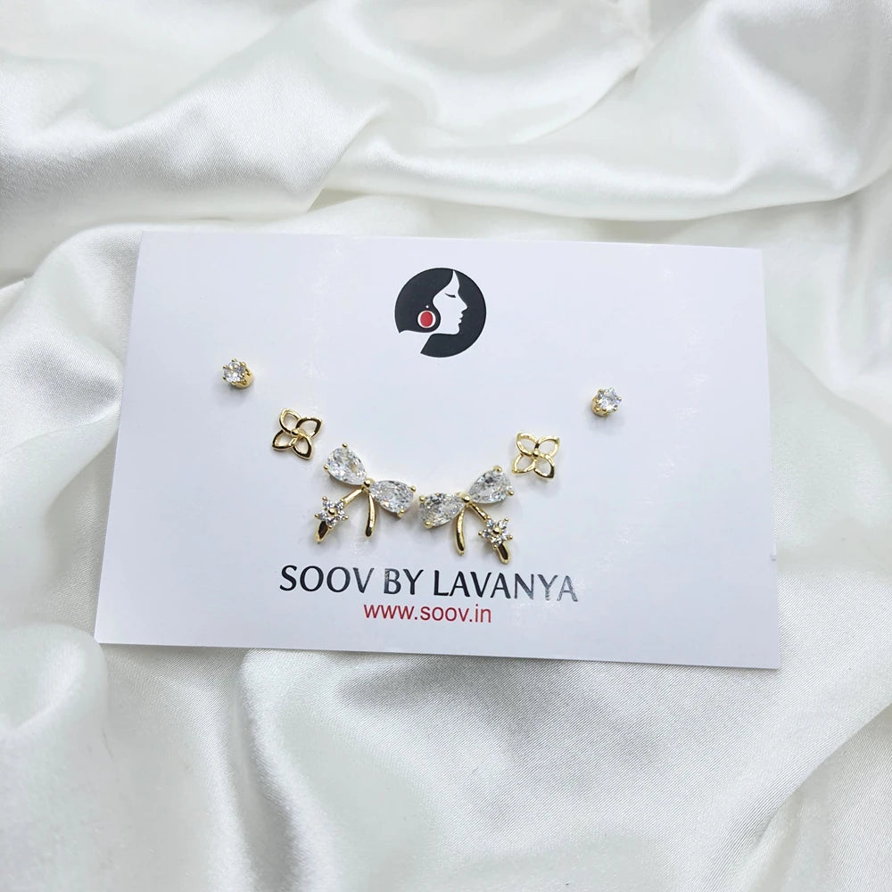 Cute combo of 3 Gold plated studs