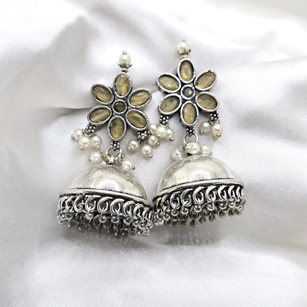 Sanjoli silver plated brass earrings