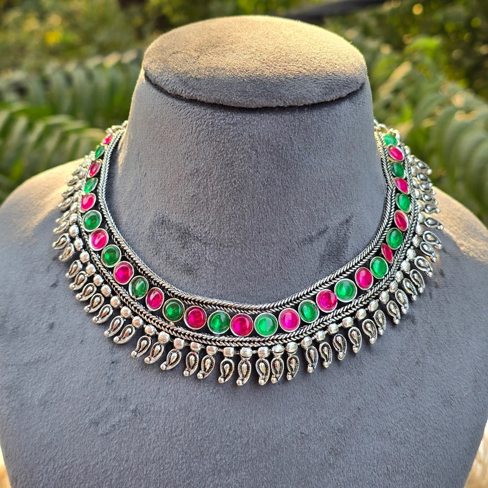 Aadhya  German Silver Choker Set