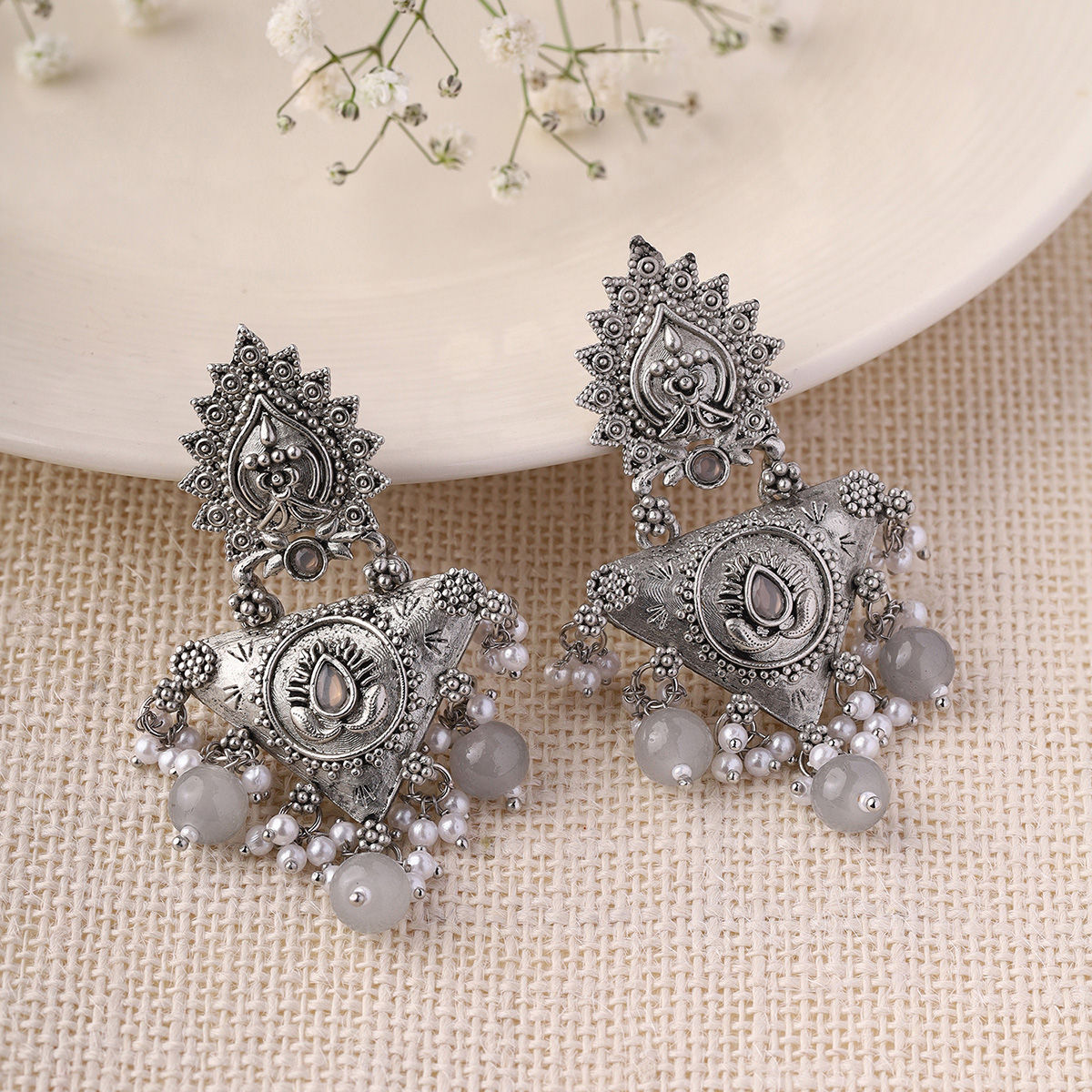 Nishi silver plated earring