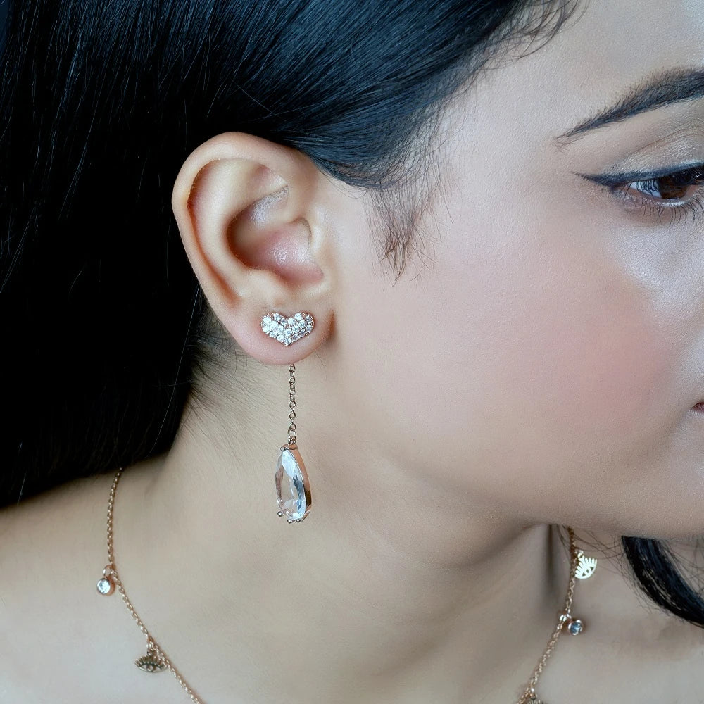Sage rose gold earrings